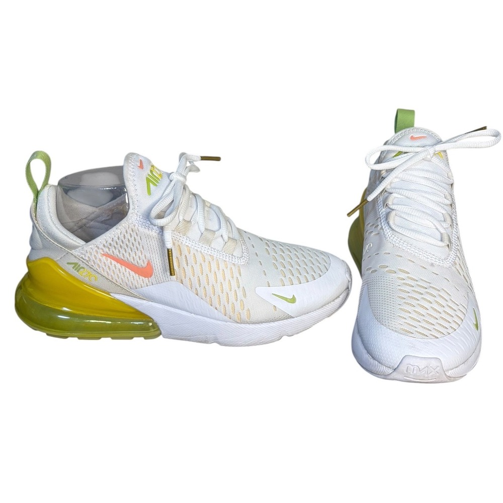 Nike White Air Max 270 MAMA Good Lime Green Orange Sneakers Women's Size 8.5